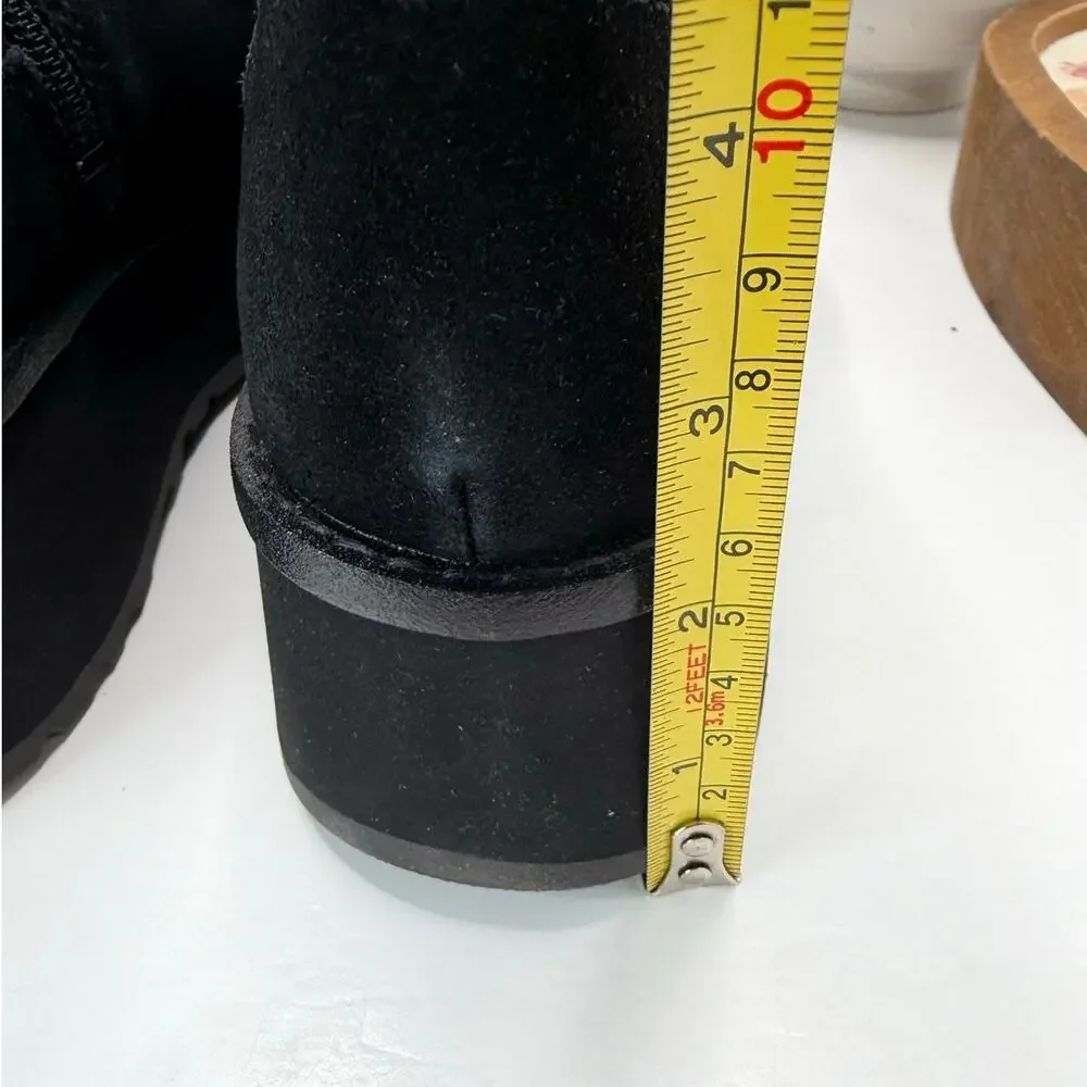 UGG Cityfunc Suede Ultra Mini Platform Water Resistant Boot Black Women 6.5 NWOB